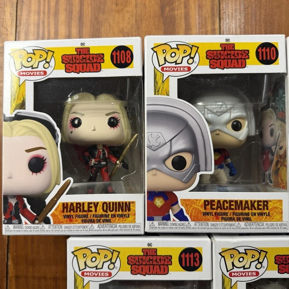 The Suicide Squad Funko Pop Lot of 7 Harley Quinn Peacemaker King Shark DC Set
